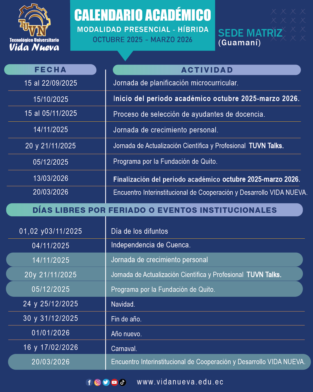 CALENDARIO ACADEMICO SEDE MATRIZ 2526 Mesa de trabajo 1 01